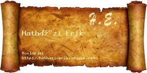 Hatházi Erik névjegykártya